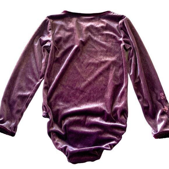 American Girl Floral Embroidered Velvet Bodysuit - Picture 2 of 6